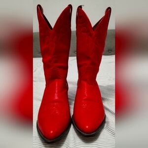 Vintage red leather cowboy boots
